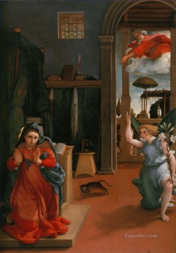 Lorenzo Lotto Painting - Annunciation 1525 Renaissance Lorenzo Lotto